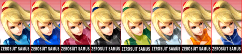 Archivo:Paleta de colores de Samus Zero (JAP) SSB4 (3DS).png