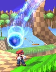 Sonic usando el Ataque teledirigido en Super Smash Bros. Brawl.