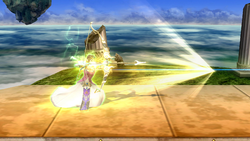Zelda usando Flecha de luz en Super Smash Bros. for Wii U