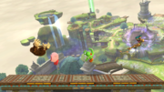 Kirby, Yoshi, Donkey Kong y Samus en la versión Destino Final de Altárea.