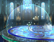 Gardevoir en el escenario Liga Pokémon de Kalos en Super Smash Bros. for Wii U.