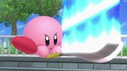 Kirby usando Corte final en Tomodachi Life.
