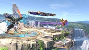 Pit Sombrío utilizando el Arco de plata en Super Smash Bros. Ultimate.