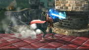 Ike cargando el ataque en Super Smash Bros. for Wii U.