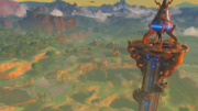 Vista de la torre en The Legend of Zelda: Breath of the Wild.