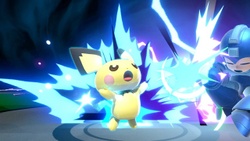 Pichu usando Placaje eléctrico en Super Smash Bros. Ultimate