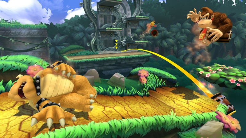 Archivo:Bowser y Donkey Kong en la Jungla escandalosa SSB4 (Wii U).jpg