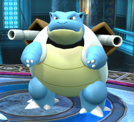 Blastoise en el escenario Liga Pokémon de Kalos.