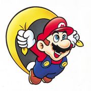 Artwork de Mario y su capa en Super Mario World.