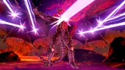 Si conecta, Kazuya asumirá su forma demoniaca evolucionada y procederá a disparar varios láseres de color púrpura...