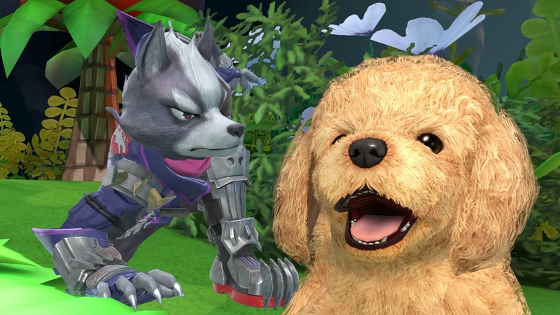 Archivo:Wolf y Nintendog en Super Smash Bros. Ultimate.jpg