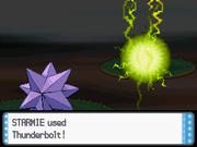 Un Starmie usando Rayo en Pokémon Diamante y Perla.