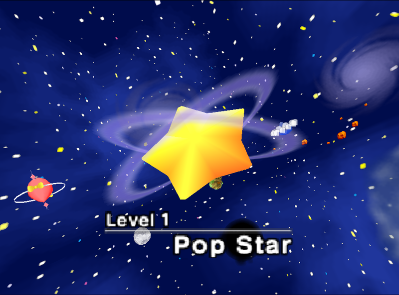 Archivo:Pantalla de selección de planetas Kirby 64 The Crystal Shards.png