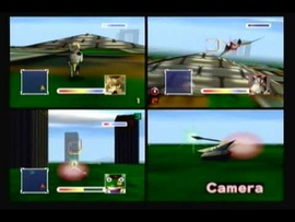 Los varios vehículos del Modo Multijugador de Star Fox 64/Lylat Wars. Nótese que Fox no está dentro de ninguno.