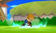 Chocando contra el suelo al finalizar en Super Smash Bros. for Nintendo 3DS.