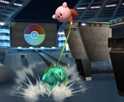 Ivysaur usando Látigo cepa para recuperarse.