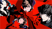 Makoto, Joker, Haru y Yusuke en el Asalto general.