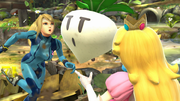 Peach utilizando Verdura junto a Samus Zero en Super Smash Bros. for Wii U.