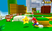 Mario con la Superestrella en Super Mario 3D Land.