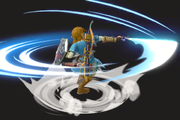 Vista previa del Ataque circular de Link en la sección de Técnicas de Super Smash Bros. Ultimate.