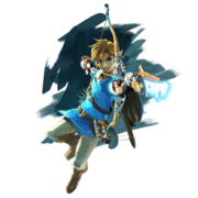 Art oficial de Link con el Arco del viajero en The Legend of Zelda: Breath of the Wild.
