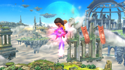 Patas destructoras en el aire en Super Smash Bros. for Wii U.