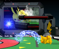 Pikachu y Pichu usando Rayo en Super Smash Bros. Melee