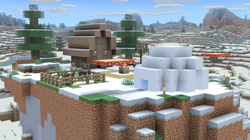 Archivo:Mundo de Minecraft (Tundra nevada) SSBU.jpg
