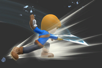 Vista previa de Tajo horizontal en el Taller de personajes de Super Smash Bros. for Wii U