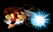 Donkey Kong usando Puñetazo gigantesco en Super Smash Bros. Melee.