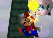 Mario usando Supersalto Puñetazo en Super Smash Bros.