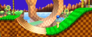 Vista de la Zona Green Hill en Super Smash Bros. for Nintendo 3DS