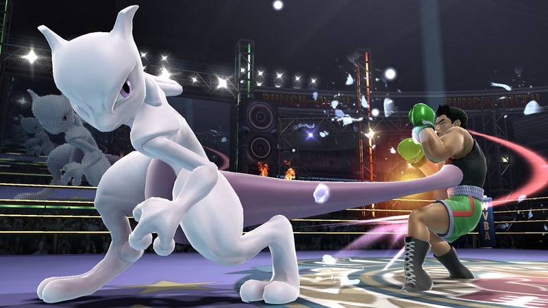 Archivo:Mewtwo usando su ataque fuerte lateral contra Little Mac en el Cuadrilátero SSb4 (Wii U).jpg