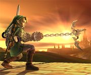 Link usando su zarpa en Super Smash Bros. Brawl.