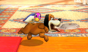 /El Duck Hunt/Dúo Duck Hunt lanzando el plato en Super Smash Bros. for Nintendo 3DS.
