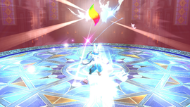 Mega-Lucario recién transformado.