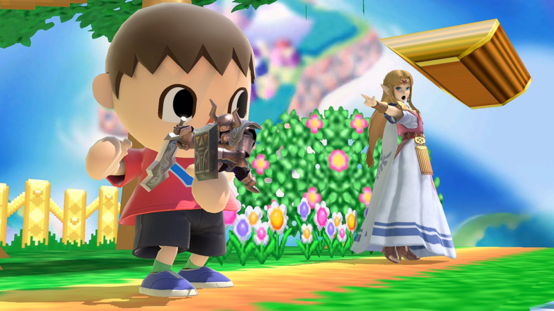 Archivo:Aldeano guardando el espectro de Zelda en su bolsillo SSBU.png
