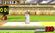 El Saco de arena en el modo El rey del jonrón/Béisbol Smash de Super Smash Bros. for Nintendo 3DS.
