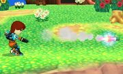 Tirador Mii disparando un misil en Super Smash Bros. for Nintendo 3DS.