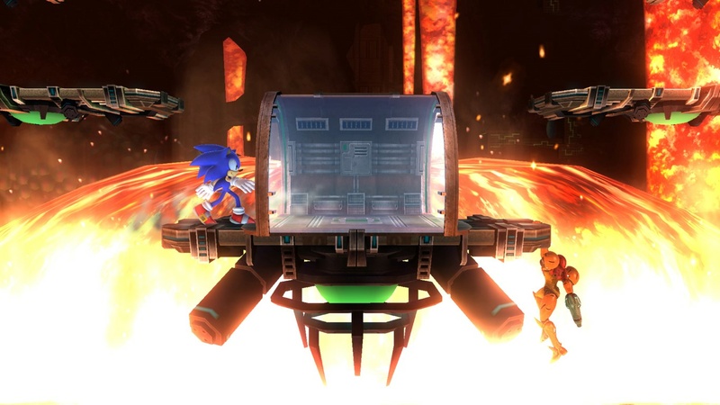Archivo:Sonic y Samus en Norfair SSB4 (Wii U).jpg