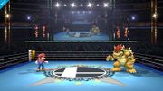 Mario y Bowser en la versión del ring de Smash Bros.