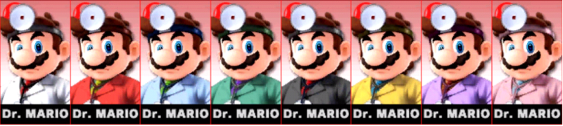 Archivo:Paleta de colores de Dr. Mario SSB4 (3DS).png