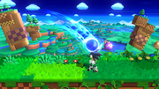 Sonic dirigiéndose hacia su oponente en Super Smash Bros. for Wii U.