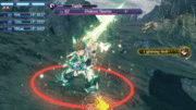 Mythra usando Flecha Sagrada en Xenoblade Chronicles 2.
