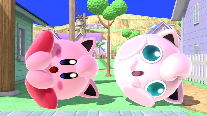 Archivo:Kirby y Jigglypuff en Onett SSBU.jpg