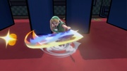 Link niño usando Ataque circular en tierra en Super Smash Bros. Ultimate.