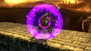 Ganondorf cargando el Puñetazo del hechicero en Super Smash Bros. for Wii U.