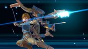 Link usando su Smash Final, Arco y flecha ancestrales.