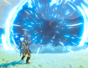 Una Bomba remota explotando en The Legend of Zelda: Breath of the Wild.