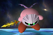 Kirby empezando el ataque Supertornado.